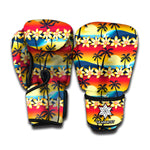 Tropical Sunset Pattern Print Boxing Gloves