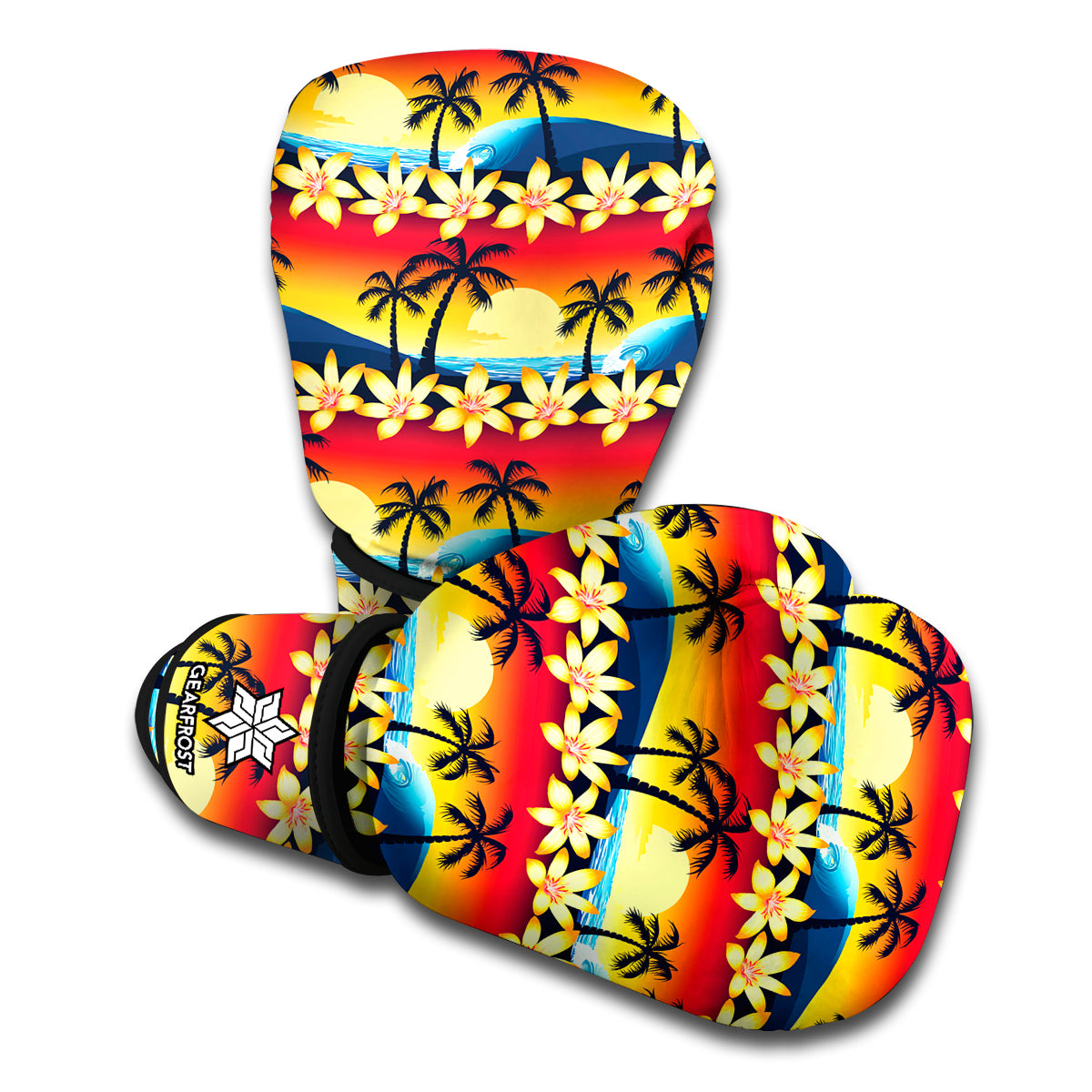 Tropical Sunset Pattern Print Boxing Gloves