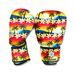 Tropical Sunset Pattern Print Boxing Gloves