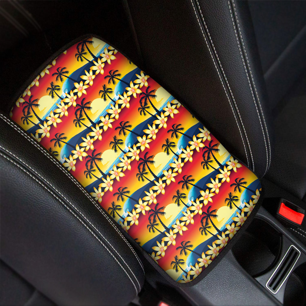 Tropical Sunset Pattern Print Car Center Console Cover
