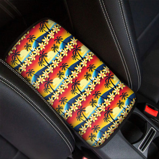 Tropical Sunset Pattern Print Car Center Console Cover