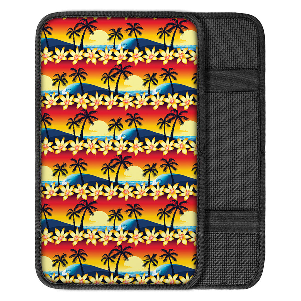 Tropical Sunset Pattern Print Car Center Console Cover