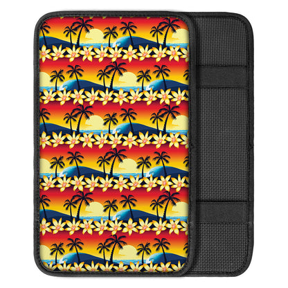 Tropical Sunset Pattern Print Car Center Console Cover