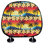 Tropical Sunset Pattern Print Car Headrest Covers