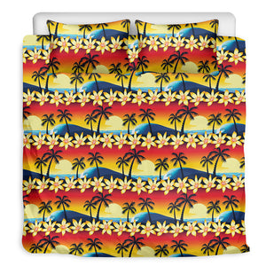 Tropical Sunset Pattern Print Duvet Cover Bedding Set