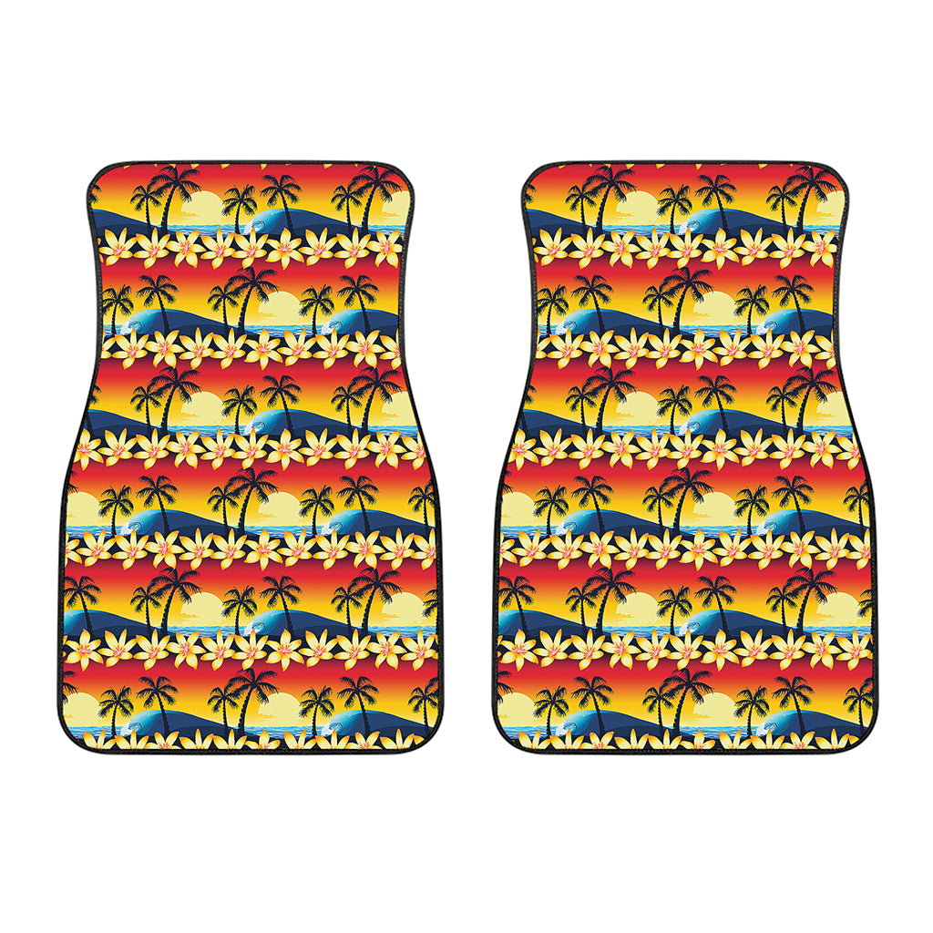 Tropical Sunset Pattern Print Front Car Floor Mats