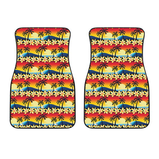 Tropical Sunset Pattern Print Front Car Floor Mats