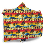 Tropical Sunset Pattern Print Hooded Blanket
