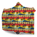 Tropical Sunset Pattern Print Hooded Blanket