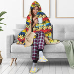 Tropical Sunset Pattern Print Hooded Blanket