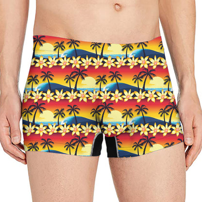 Tropical Sunset Pattern Print Men's Boxer Briefs