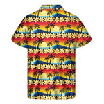 Tropical Sunset Pattern Print Men's Short Sleeve Shirt
