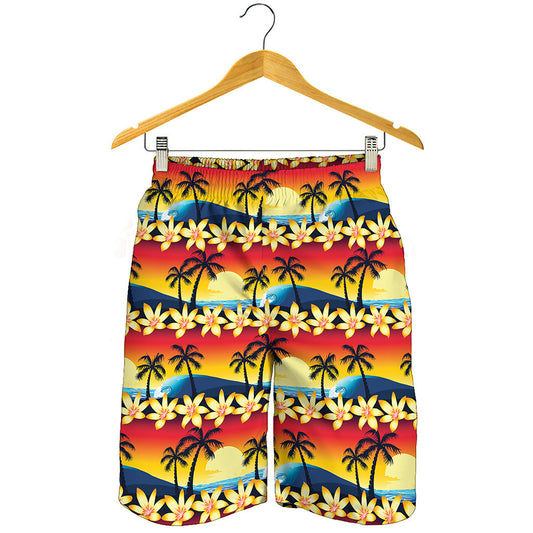 Tropical Sunset Pattern Print Men's Shorts