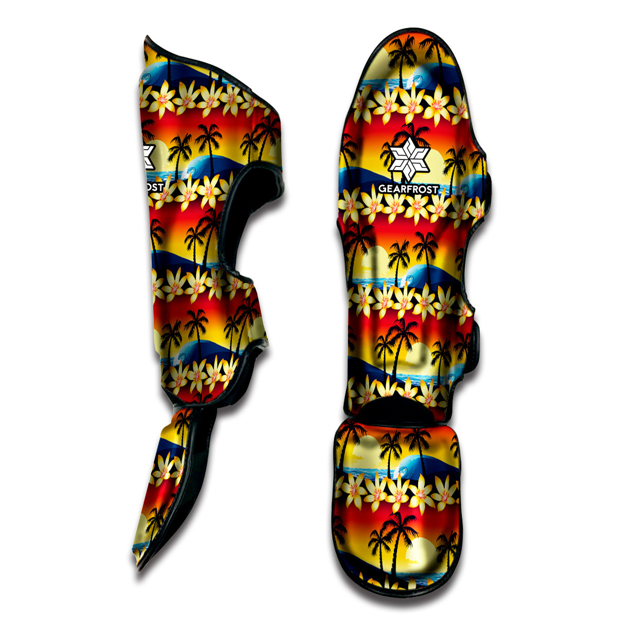 Tropical Sunset Pattern Print Muay Thai Shin Guard