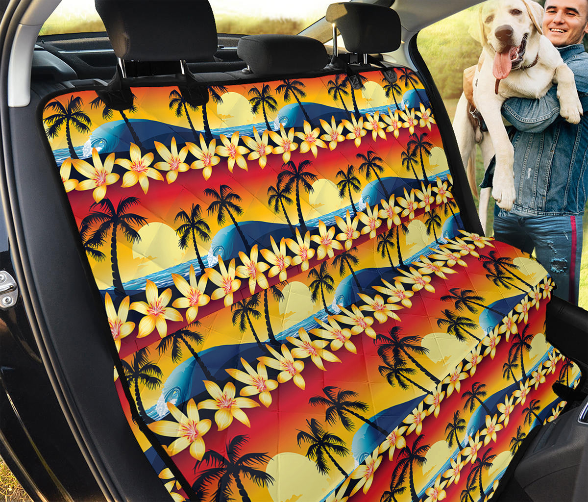 Tropical Sunset Pattern Print Pet Car Back Seat Cover