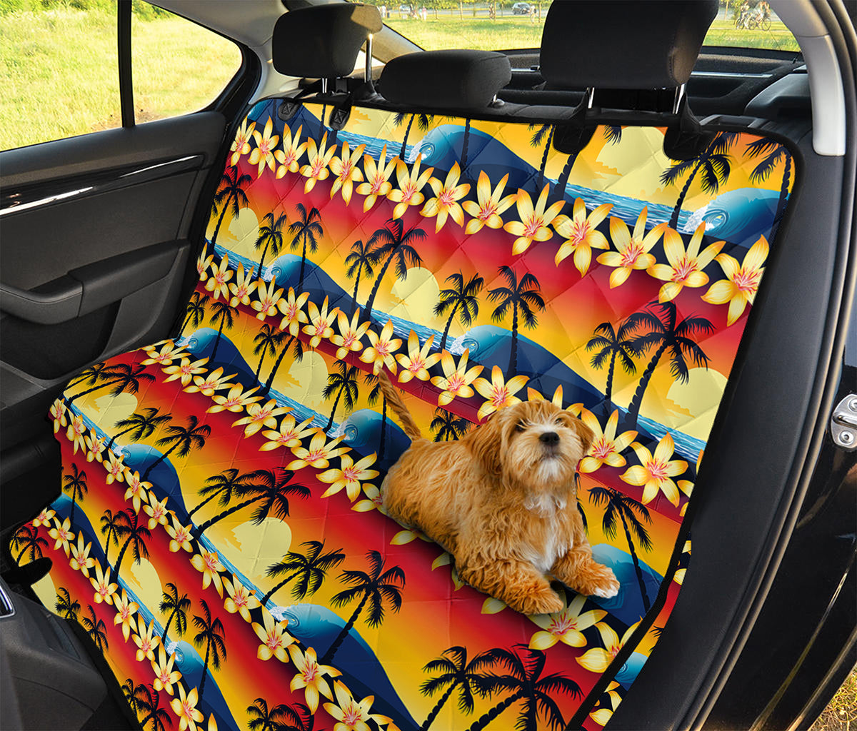 Tropical Sunset Pattern Print Pet Car Back Seat Cover