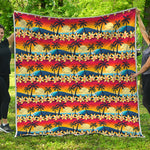 Tropical Sunset Pattern Print Quilt