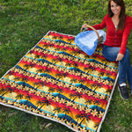 Tropical Sunset Pattern Print Quilt