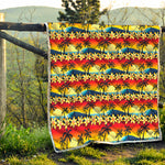 Tropical Sunset Pattern Print Quilt