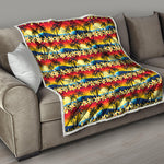 Tropical Sunset Pattern Print Quilt