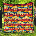 Tropical Sunset Pattern Print Quilt