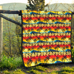 Tropical Sunset Pattern Print Quilt