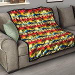 Tropical Sunset Pattern Print Quilt