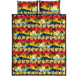 Tropical Sunset Pattern Print Quilt Bed Set