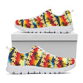 Tropical Sunset Pattern Print White Running Shoes