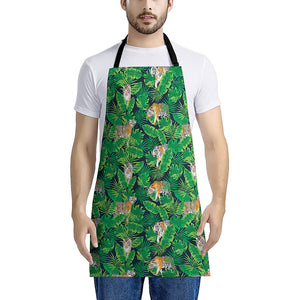 Tropical Tiger Pattern Print Apron