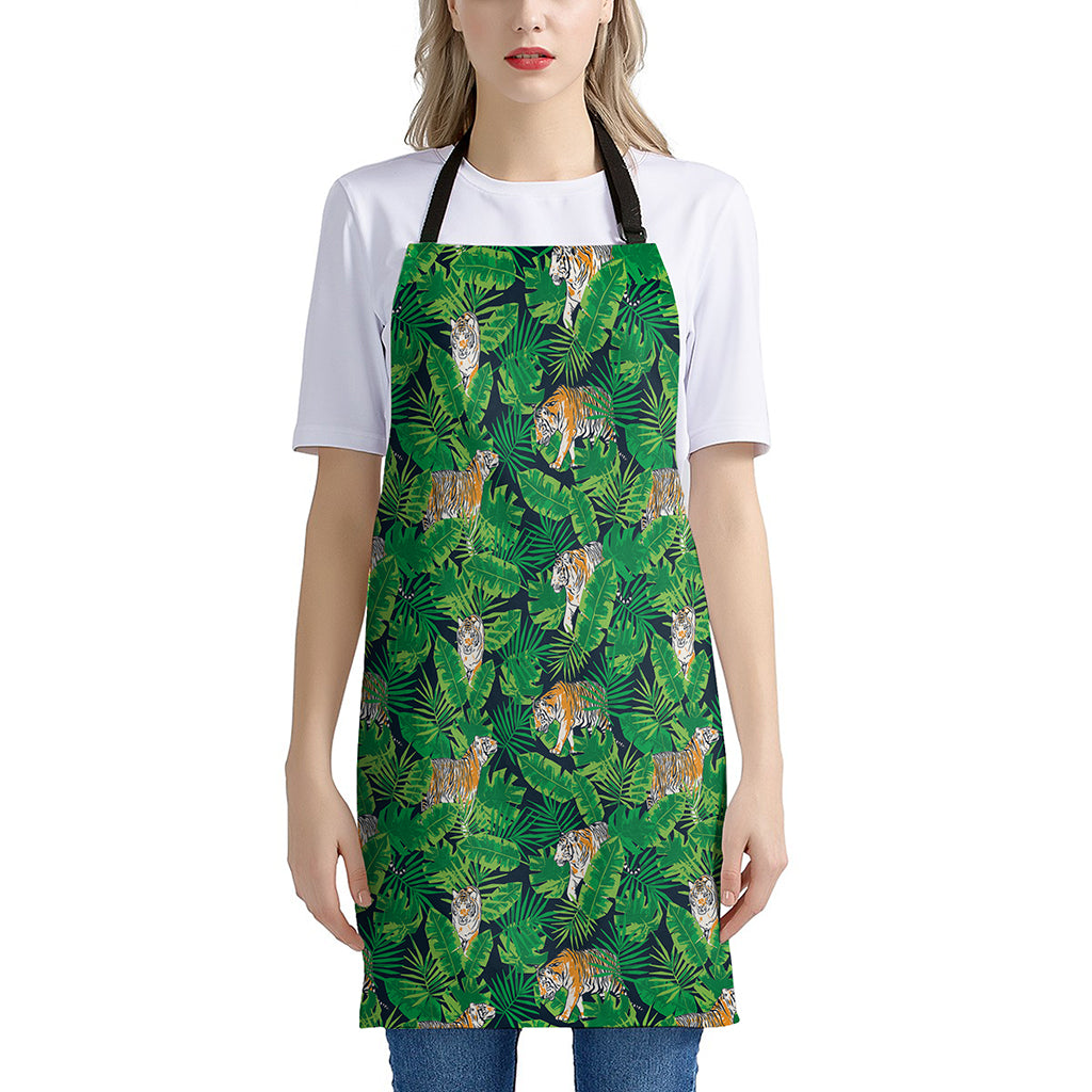 Tropical Tiger Pattern Print Apron