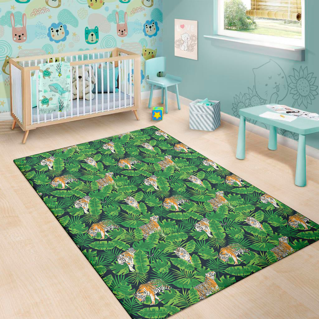 Tropical Tiger Pattern Print Area Rug