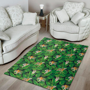 Tropical Tiger Pattern Print Area Rug