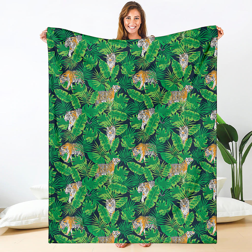 Tropical Tiger Pattern Print Blanket