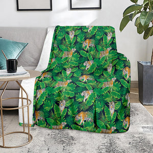 Tropical Tiger Pattern Print Blanket