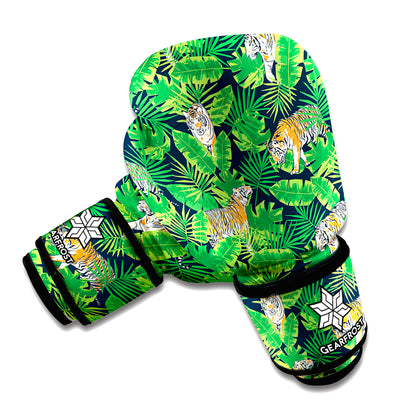 Tropical Tiger Pattern Print Boxing Gloves