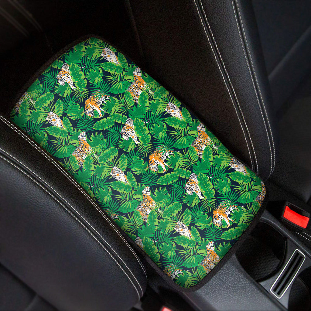 Tropical Tiger Pattern Print Car Center Console Cover