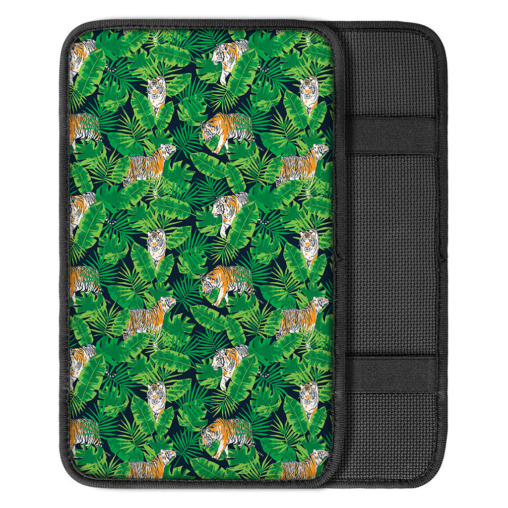 Tropical Tiger Pattern Print Car Center Console Cover