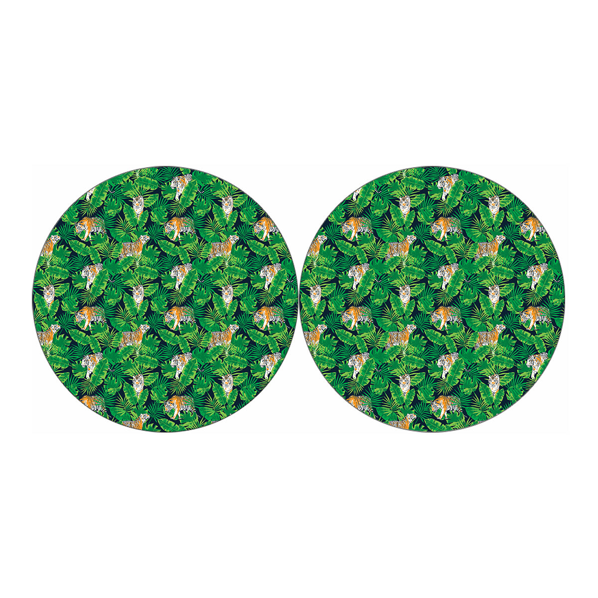 Tropical Tiger Pattern Print Car Coasters