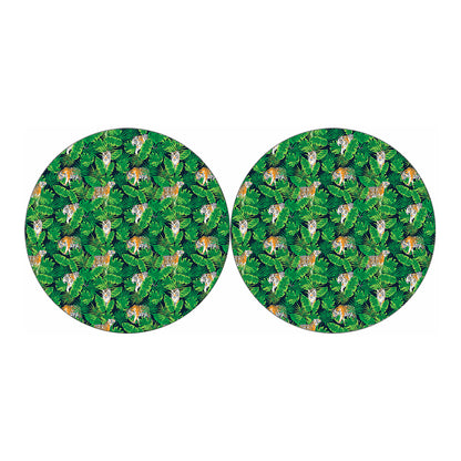Tropical Tiger Pattern Print Car Coasters