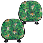 Tropical Tiger Pattern Print Car Headrest Covers