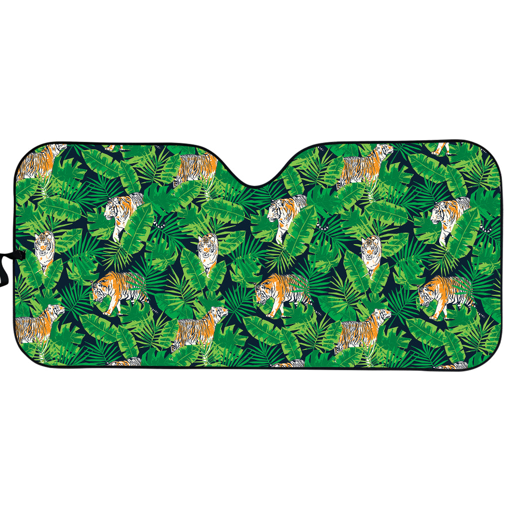 Tropical Tiger Pattern Print Car Sun Shade