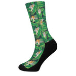 Tropical Tiger Pattern Print Crew Socks