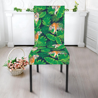 Tropical Tiger Pattern Print Dining Chair Slipcover