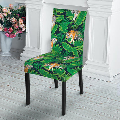 Tropical Tiger Pattern Print Dining Chair Slipcover