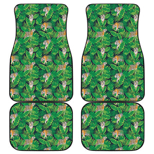 Tropical Tiger Pattern Print Front and Back Car Floor Mats
