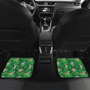 Tropical Tiger Pattern Print Front and Back Car Floor Mats