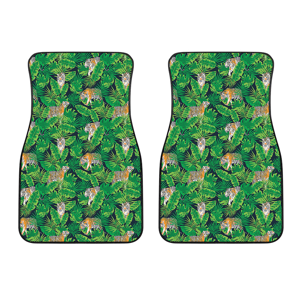 Tropical Tiger Pattern Print Front Car Floor Mats