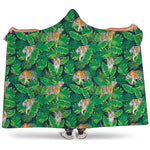 Tropical Tiger Pattern Print Hooded Blanket