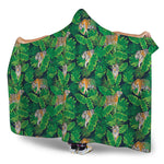 Tropical Tiger Pattern Print Hooded Blanket